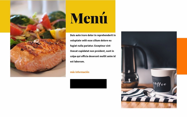 Acerca del restaurante Maqueta de sitio web