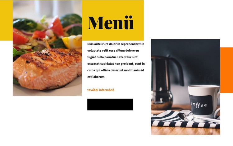 Az étteremről Weboldal tervezés