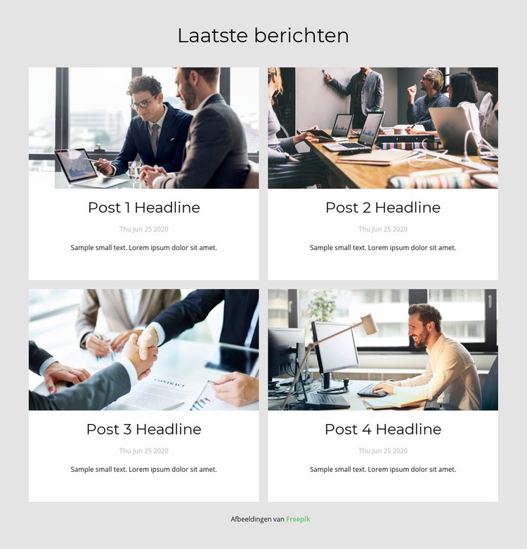 Laatste berichten Html Website Builder