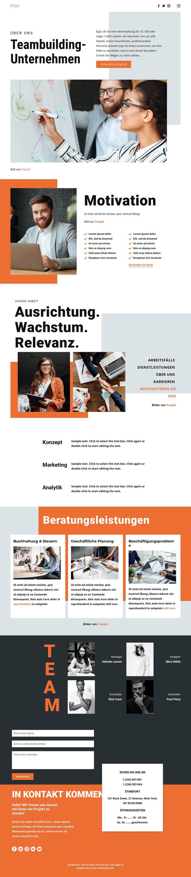 Teambuilding für Unternehmen Website design