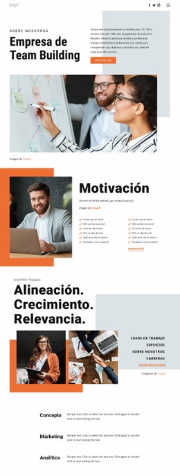 Página Web Para Team Building Para Empresas