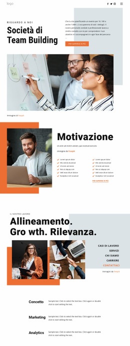 Team Building Per Il Business - Funzionalità Tema WordPress