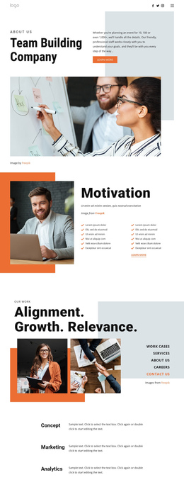 Team Building For Business One Page Template