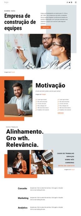 Formação De Equipes Para Negócios - Design De Uma Página