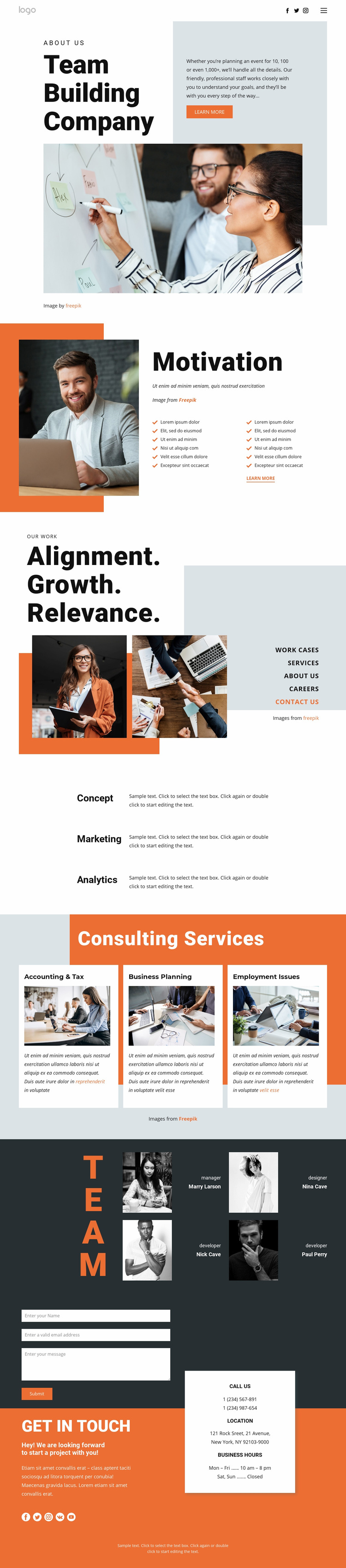 Team building for business Wix Template Alternative