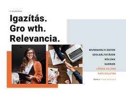 Igazítás, Növekedés, Relevancia – Ingyenes WordPress Téma