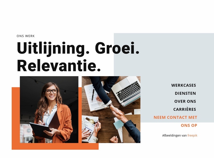 Afstemming, groei, relevantie Website Builder-sjablonen