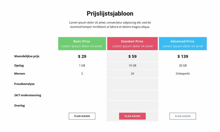 Een prijsstrategie kiezen Bestemmingspagina