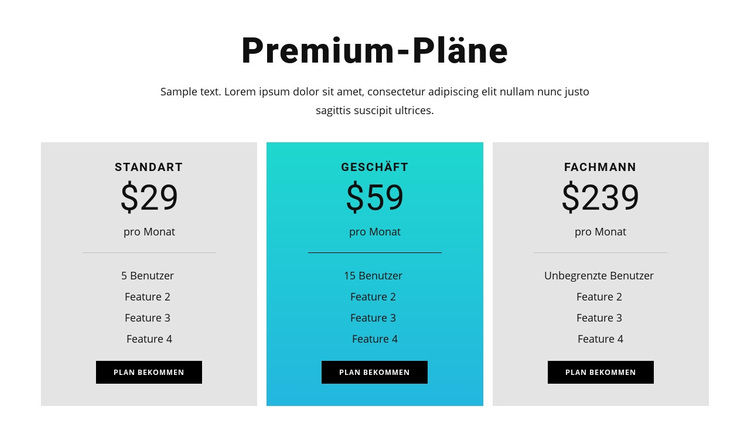 Premium-Pläne WordPress-Theme