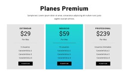 Planes Premium Plantilla HTML5