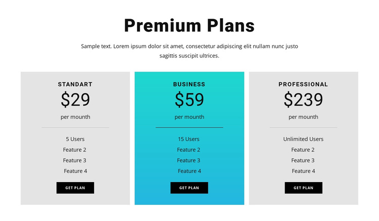 Premium Plans HTML5 Template