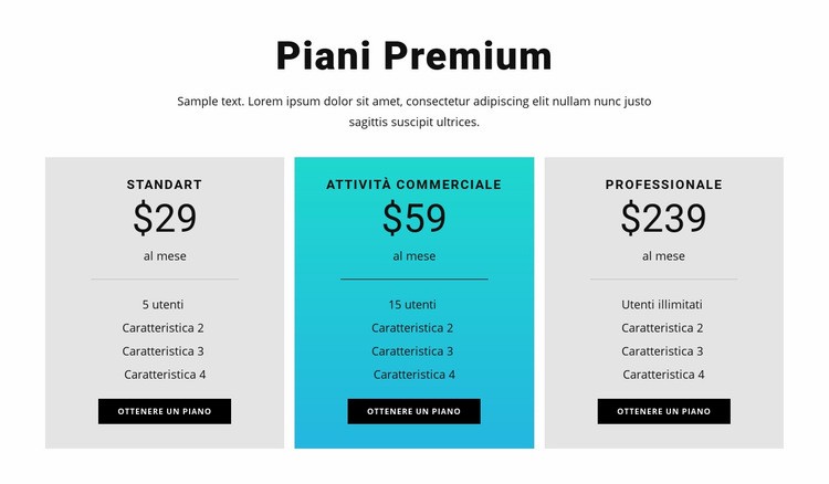 Piani Premium Modello