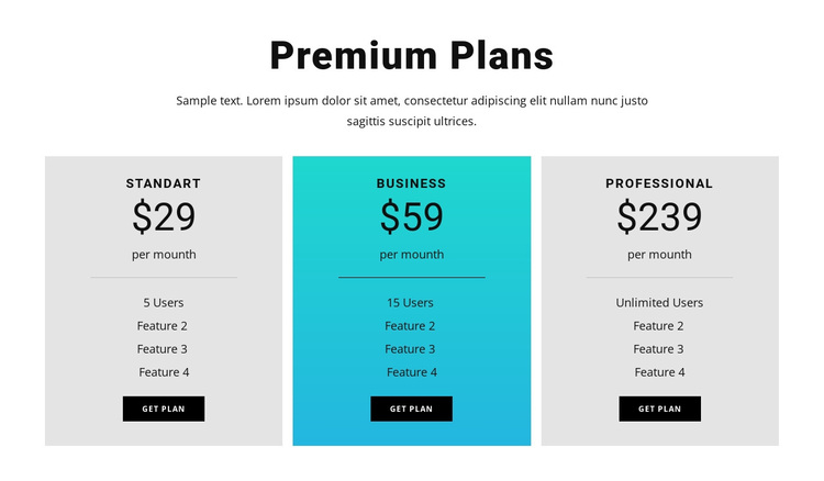 Premium Plans Joomla Page Builder