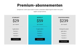 Premium-Abonnementen - Websitesjablonen