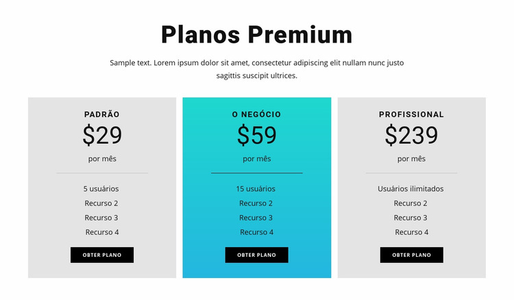 Planos Premium Template Joomla