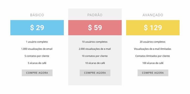 Preço de custo acrescido Landing Page