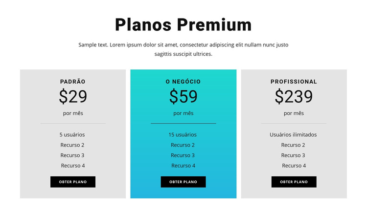 Planos Premium Tema WordPress