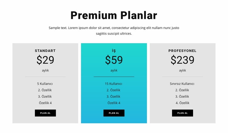 Premium Planlar HTML5 Şablonu