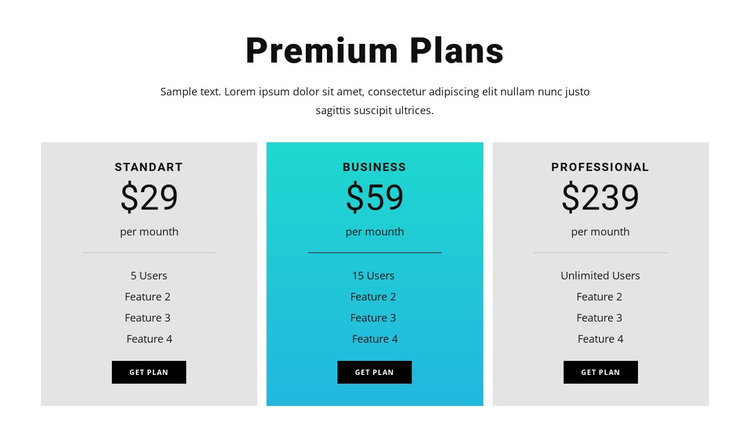 Premium Plans Website Builder Software