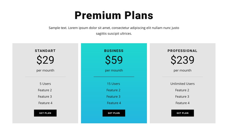 Premium Plans Wix Template Alternative