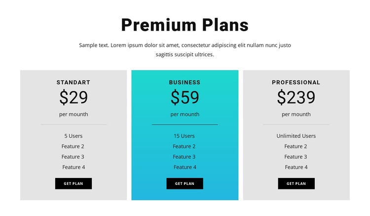 Premium Plans WordPress Theme
