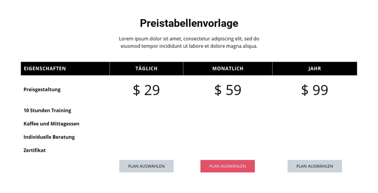 Wettbewerbsfähige Preisanpassung Website-Vorlage