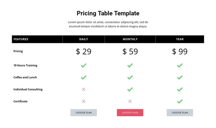 Competitive pricing Homepage Design