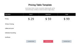 Competitive Pricing Fixed Header