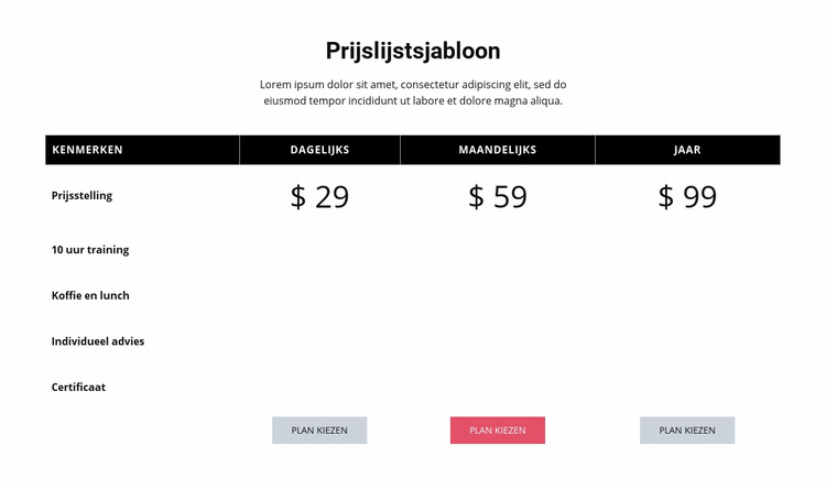 Concurrerende prijzen Joomla-sjabloon