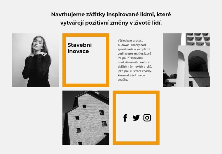 Fotografie text a ikony Webový design