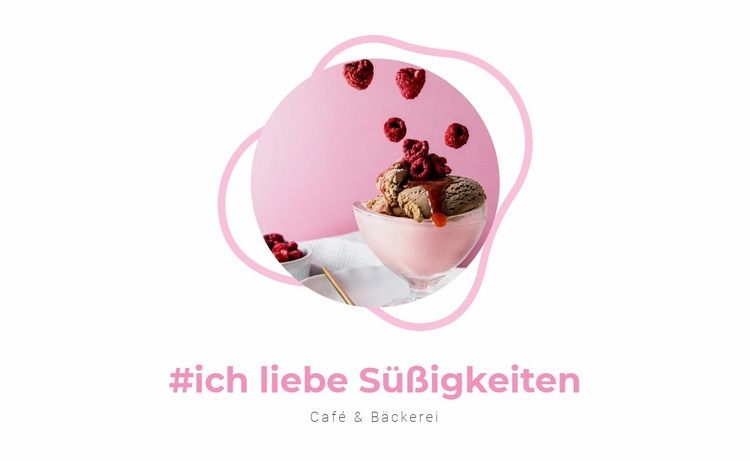 Dessert mit Himbeeren Website Builder-Vorlagen