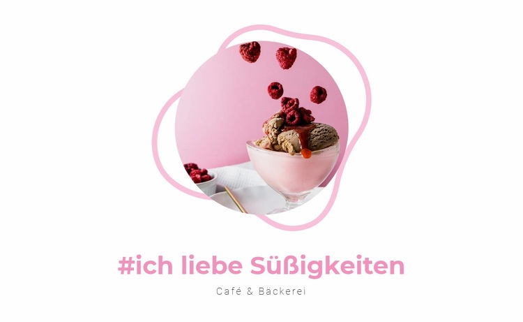 Dessert mit Himbeeren Website-Modell