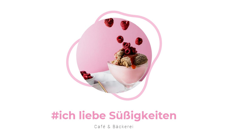 Dessert mit Himbeeren Website-Vorlage