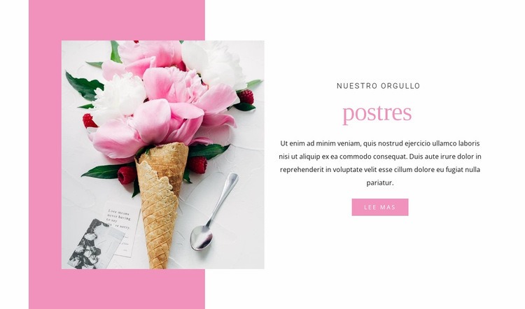 Nuestros postres especiales Creador de sitios web HTML