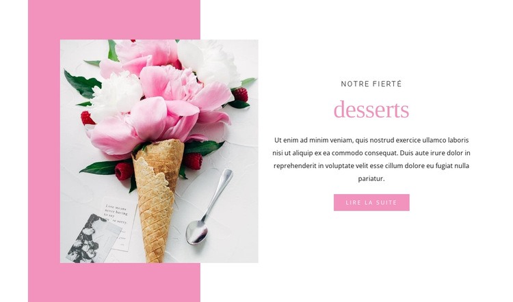 Nos desserts de spécialité Créateur de site Web HTML