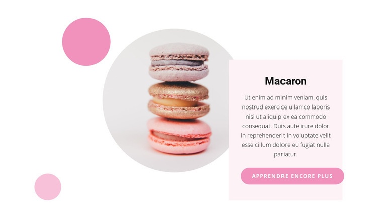 Recettes de macarons Maquette de site Web