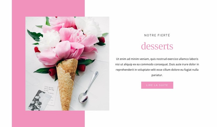 Nos desserts de spécialité Modèle d'une page