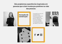 Texto E Ícones De Fotos - Modelo De Design De Site