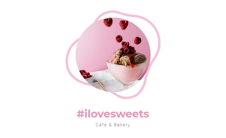 Dessert with raspberries Web Page Design