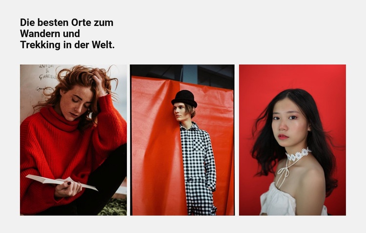 Galerie in roten Farben Website design