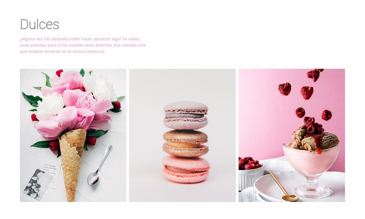 Galería en tonos rosas Plantillas de creación de sitios web