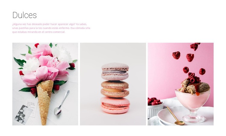 Galería en tonos rosas Diseño de páginas web