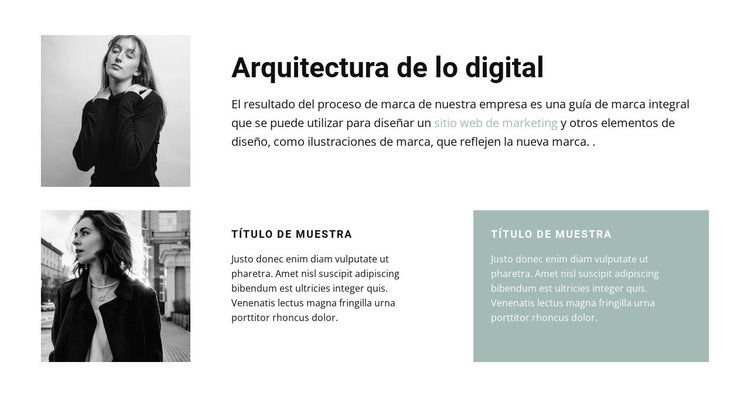 Mujeres arquitectas Maqueta de sitio web