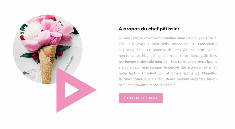 A propos du chef pâtissier Maquette de site Web