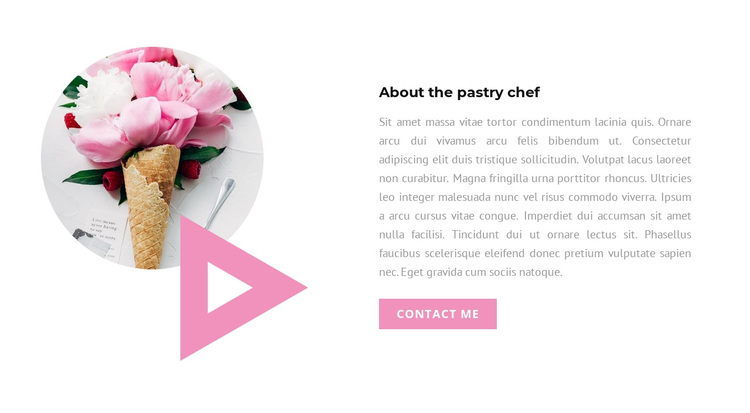 About the pastry chef Joomla Page Builder