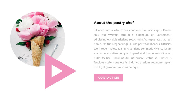 About the pastry chef One Page Template