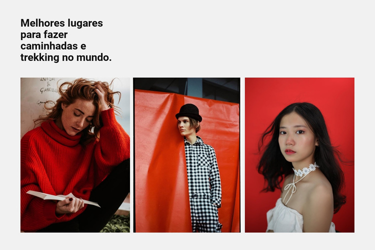 Galeria em cores vermelhas Tema WordPress