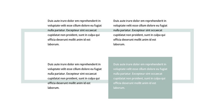 Quatro blocos de texto Template CSS