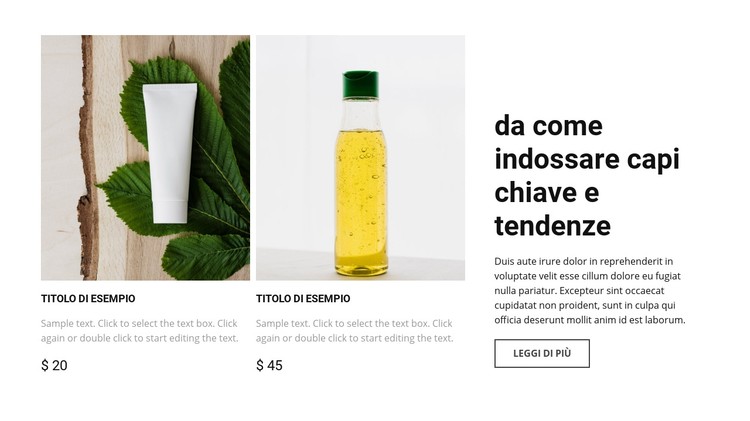 Negozio di cosmetici Modello CSS