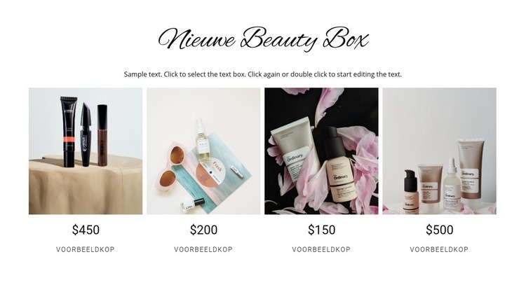 Schoonheid doos Website ontwerp